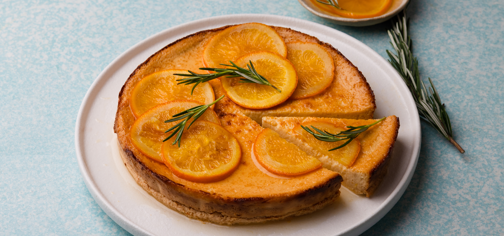 Orange Ricotta and Rosemary Cheesecake Flan