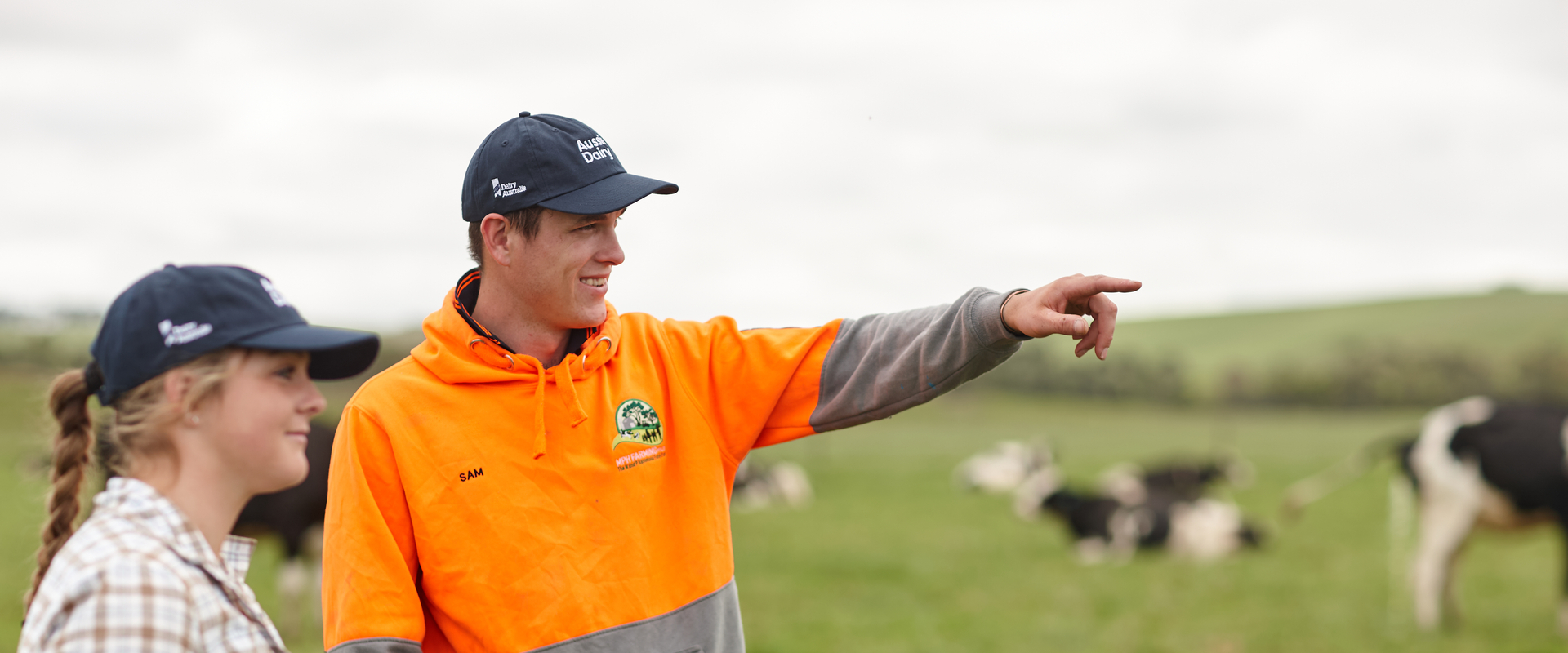 Farmers talking on farm