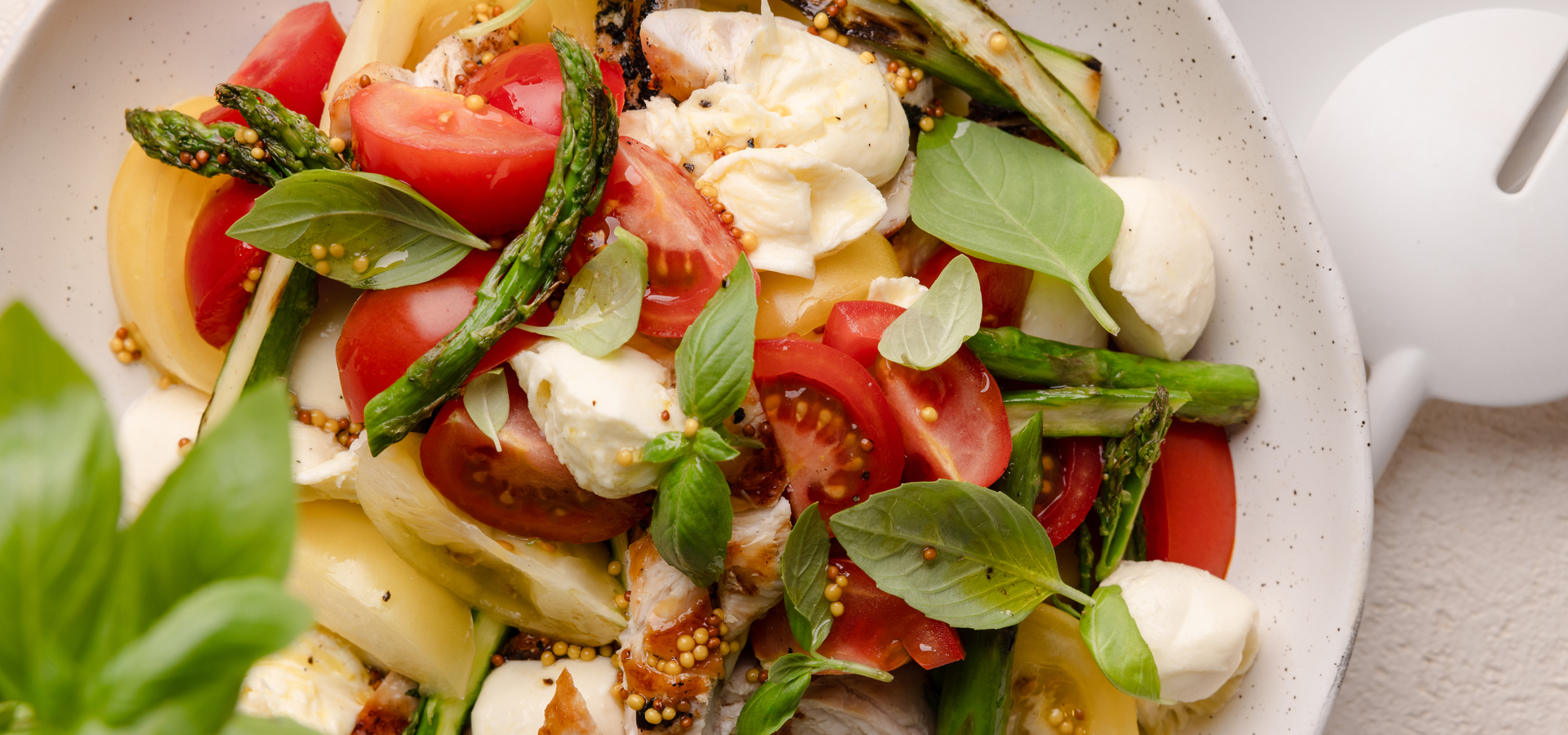 Grilled Chicken Heirloom Tomato and Bocconcini Salad