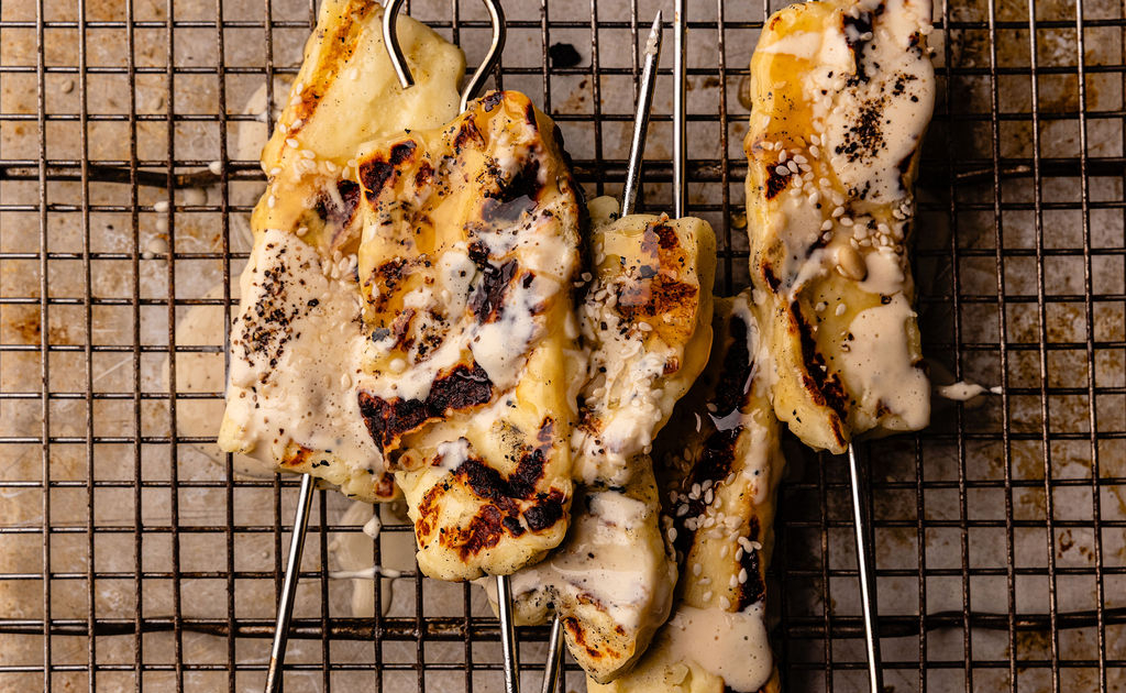 Miso Sesame &amp; Honey Haloumi BBQ Skewers | Recipe | Dairy Australia