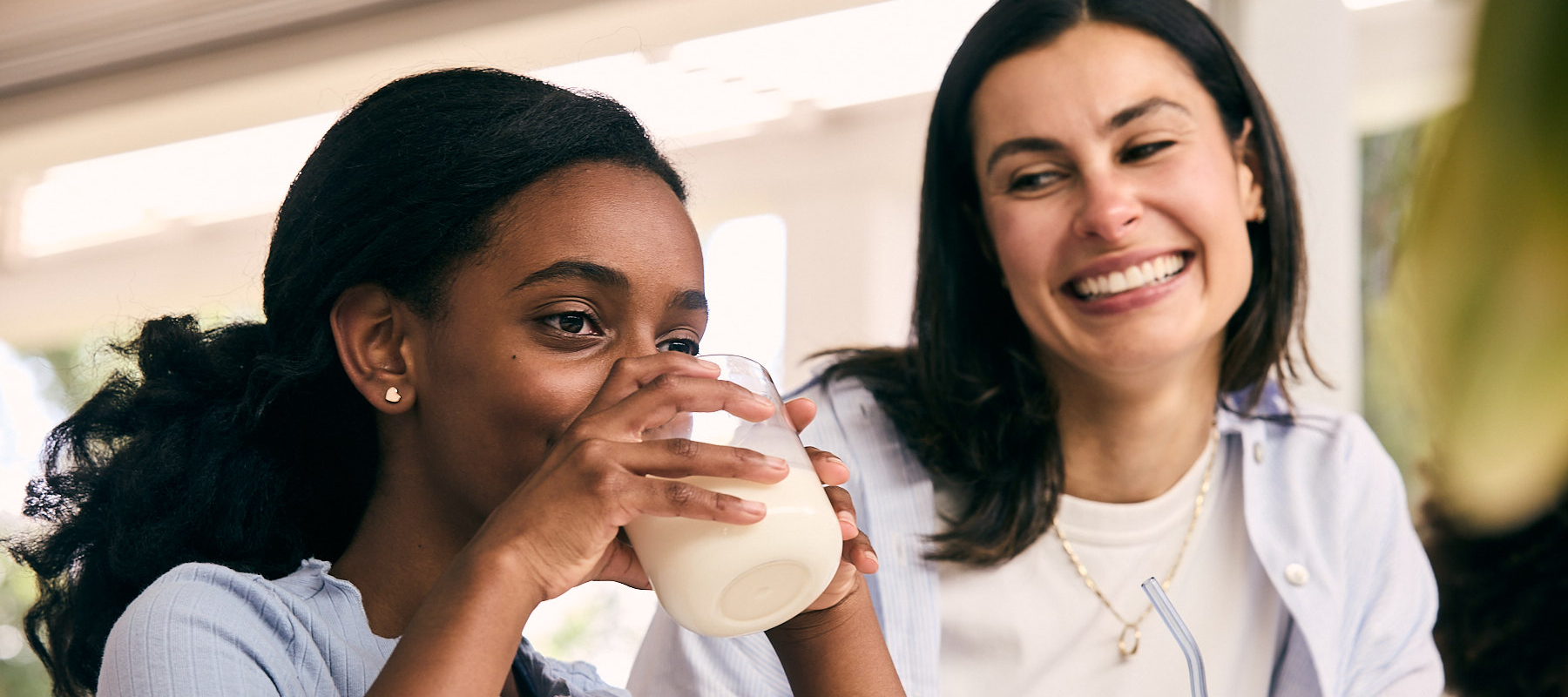Girl drinking milk