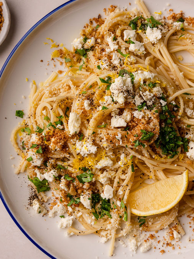 Feta Lemon Herb Spaghetti