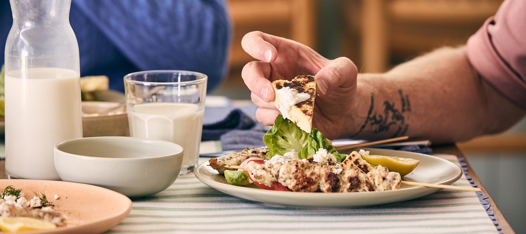 Milk and cheese plate