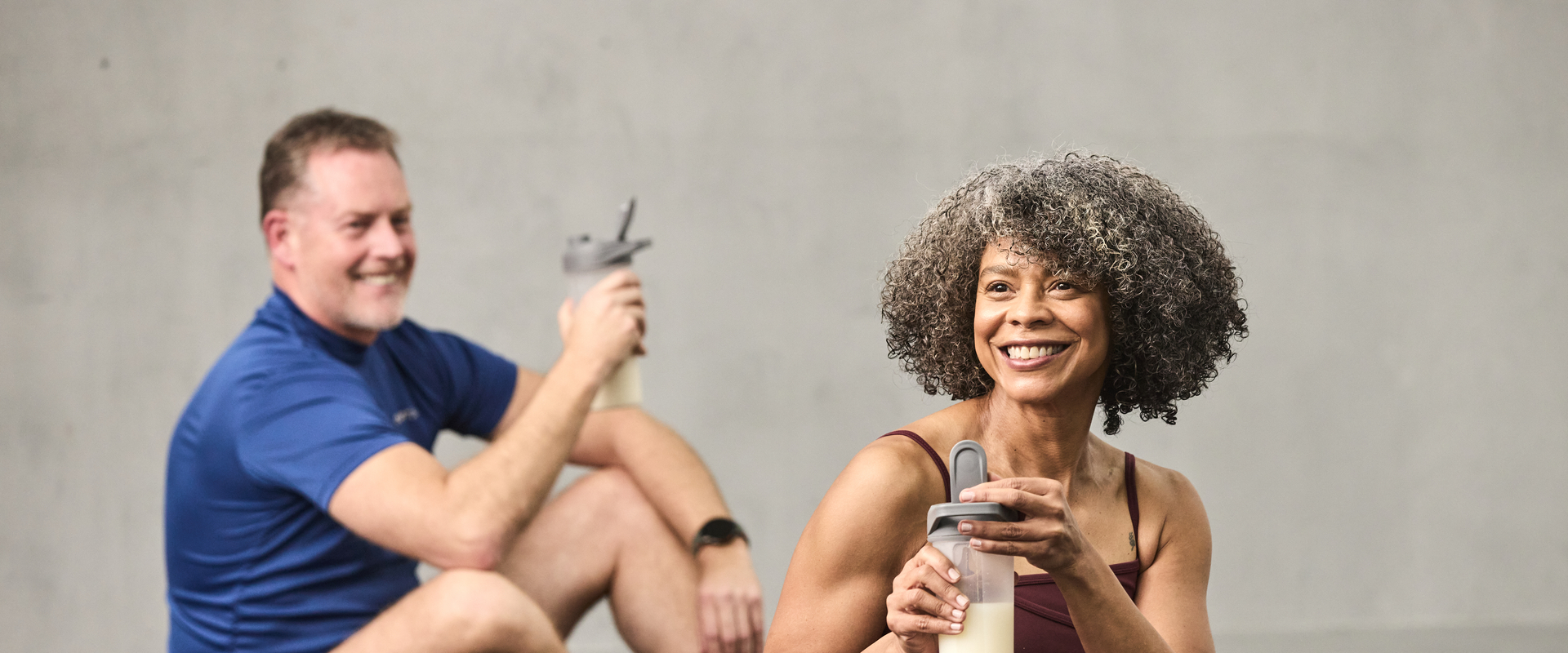 Man and woman on yoga mats