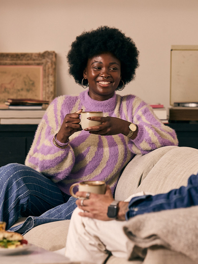 Young people drinking coffee