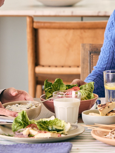 Mum and daughter having meal
