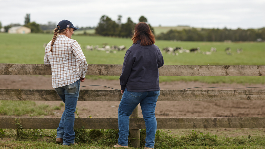 Farmers talking on farm 