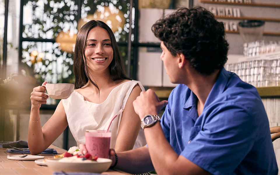 Man and woman at cafe
