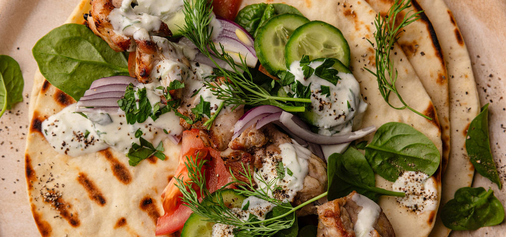 Grilled Chicken Souvlaki Wraps