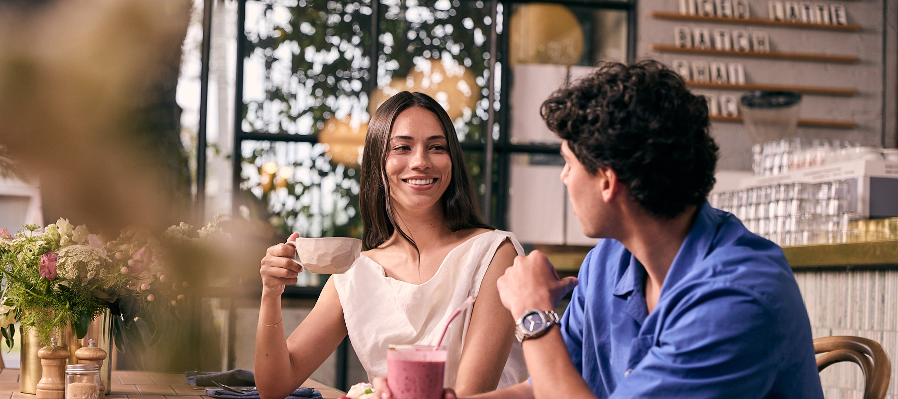 Man and woman at cafe