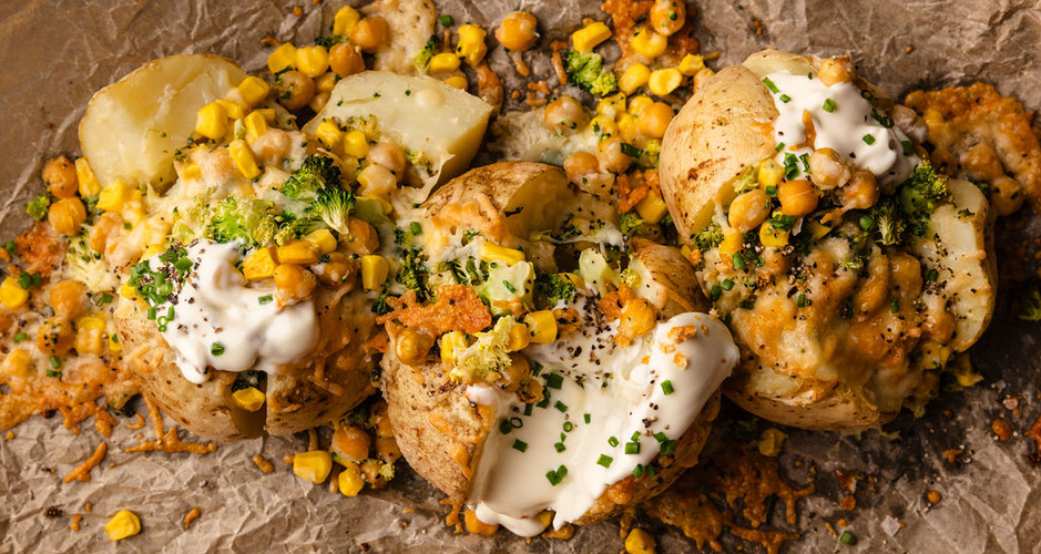 Healthy Veggie Loaded Cheesy Potatoes